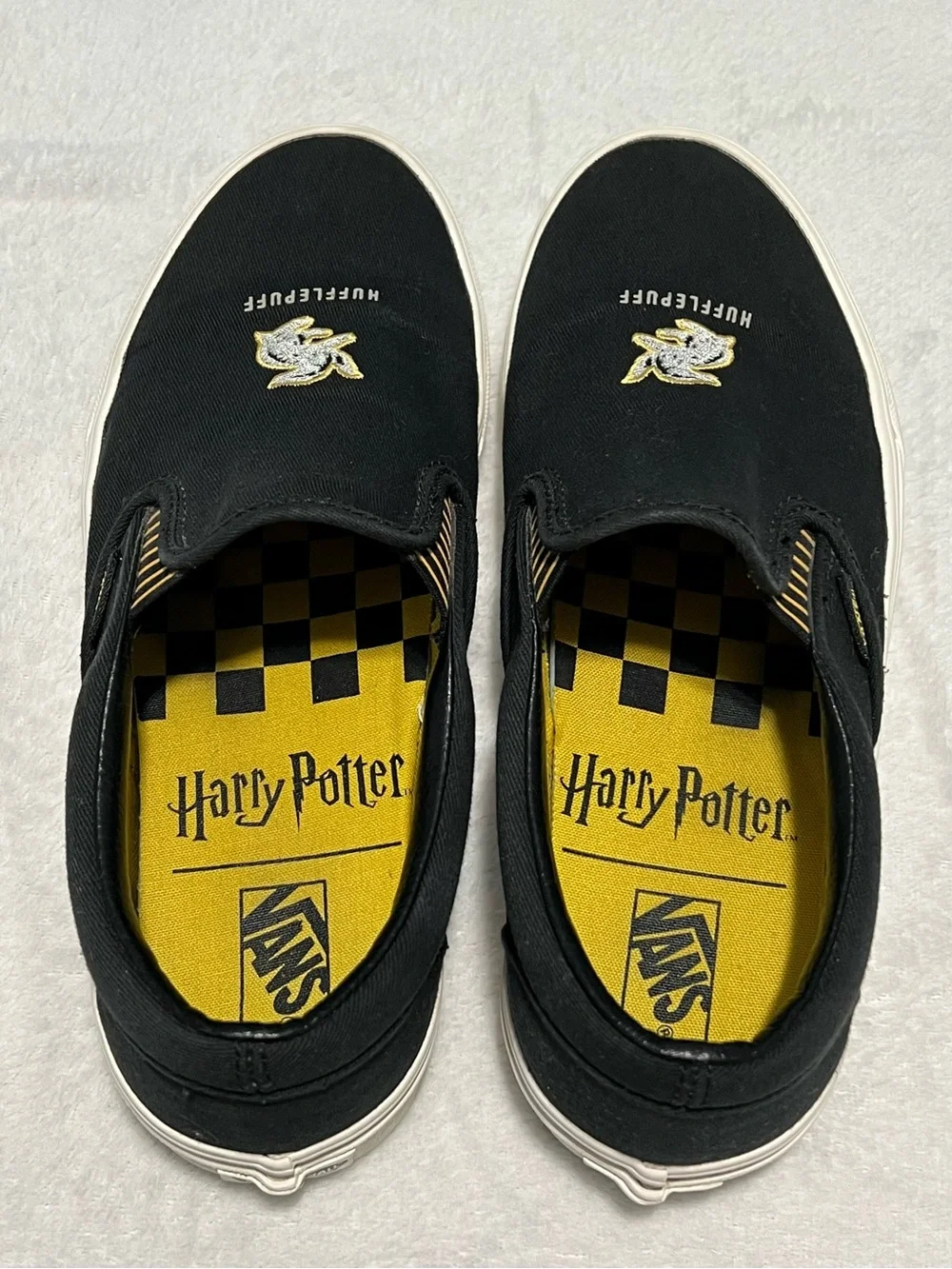 Vans x Harry Potter Hufflepuff Classic Slip-On Shoes with Hufflepuff Embroidery